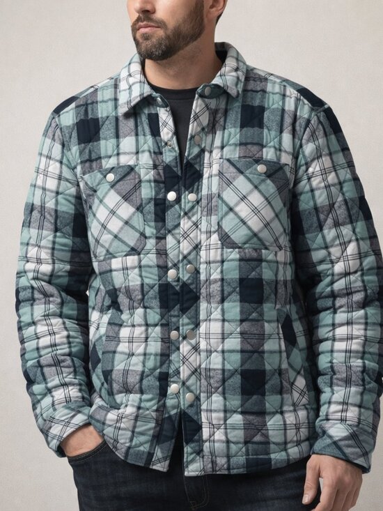 Ocean + Coast Other - Ocean Coast Plaid Jacket Size Large Blue and Green